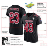 Custom Black Cardinal-White Mesh Authentic Football Jersey