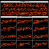 Custom Black Black-Orange Performance T-Shirt