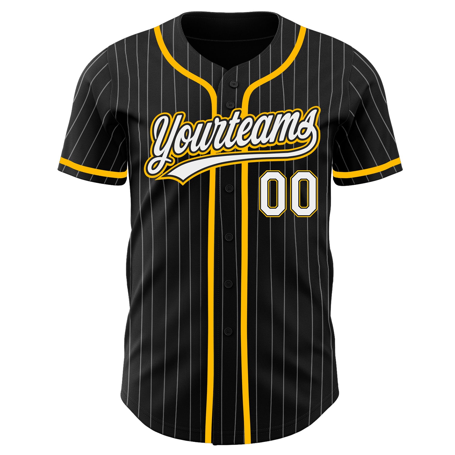 Custom Gold Brown Pinstripe Brown-White Authentic Baseball Jersey