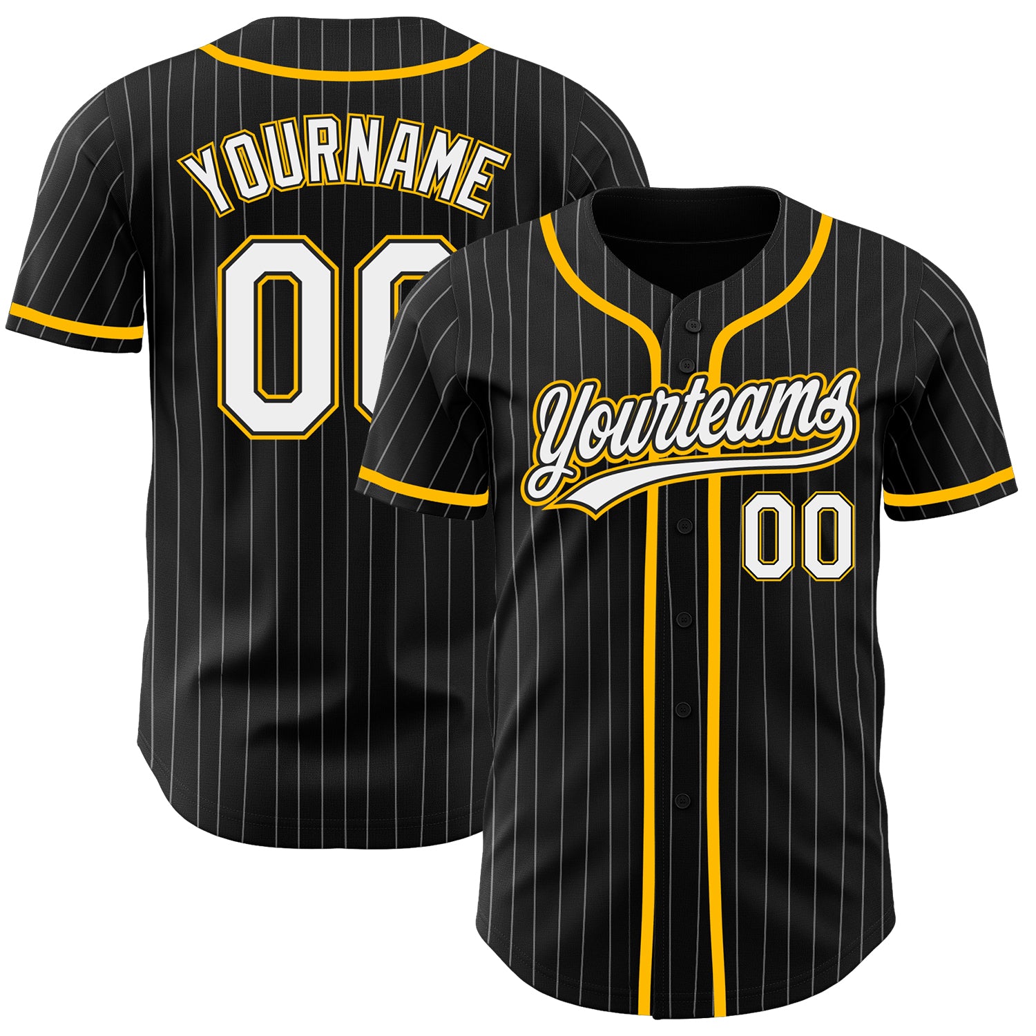 Custom Team Gold Basketball Black Rib-Knit Jersey White