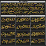 Custom Black Old Gold Pinstripe Old Gold Authentic Baseball Jersey