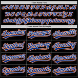 Custom Black Royal-Orange Authentic Throwback Baseball Jersey