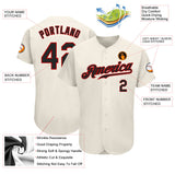 Custom Cream Black-Red Authentic Baseball Jersey