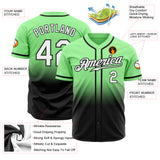 Custom Pea Green White-Black Authentic Fade Fashion Baseball Jersey