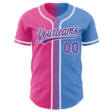 Custom Light Blue Pink-Black Authentic Gradient Fashion Baseball Jersey  Sale – UKSN INC