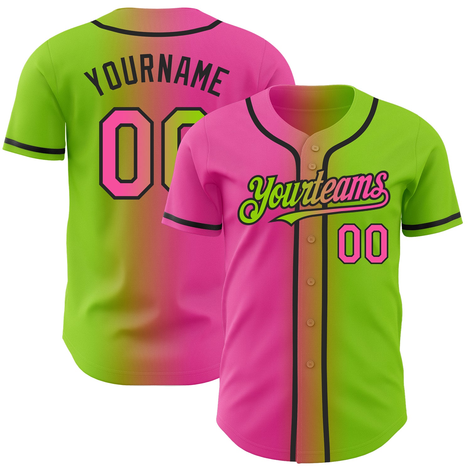 Neon Green Baseball Jersey Design