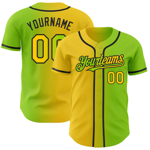 Custom Olive Neon Yellow-Black Authentic Salute To Service Baseball Jersey