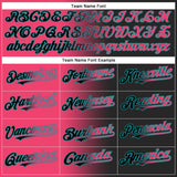 Custom Black Neon Pink-Teal Authentic Gradient Fashion Baseball Jersey