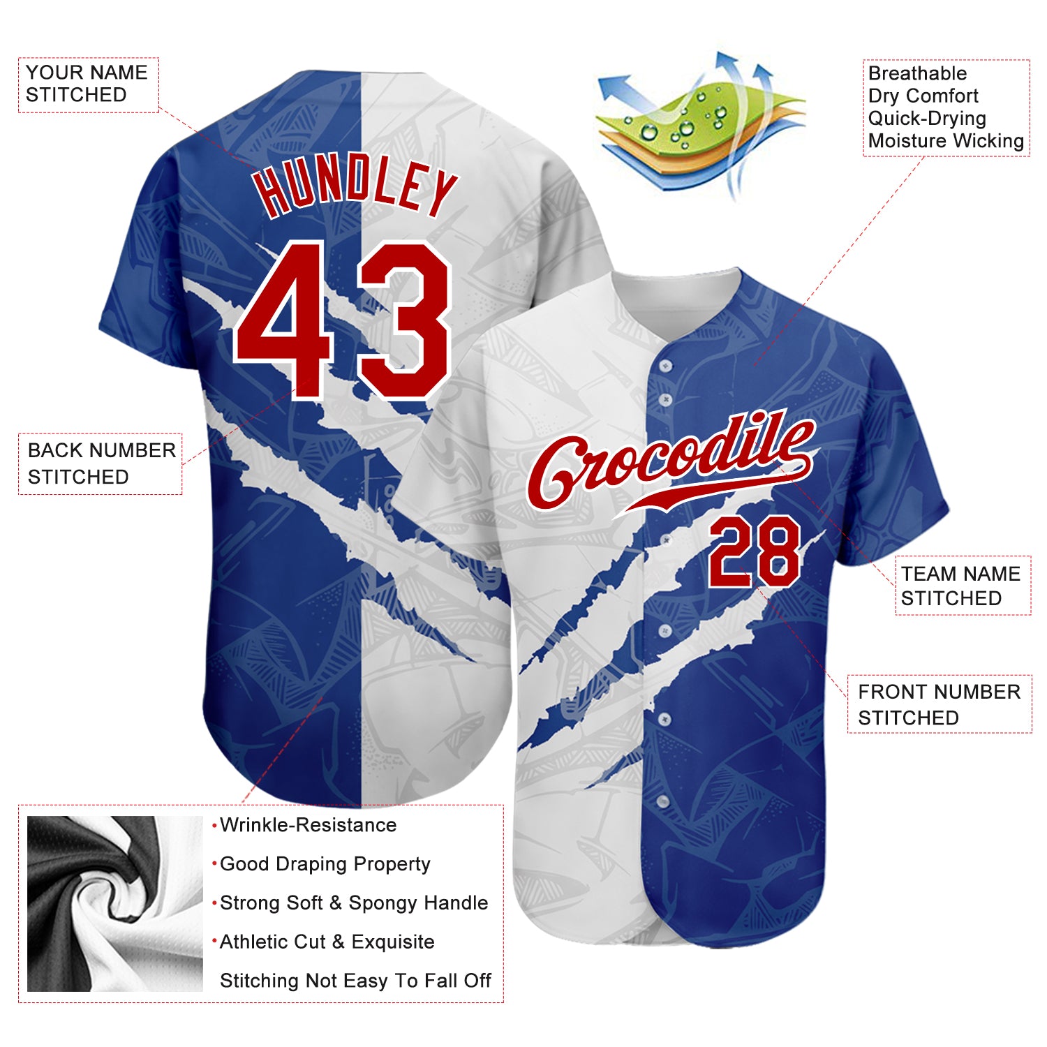 Custom Graffiti Pattern Red-Green 3D Authentic Baseball Jersey