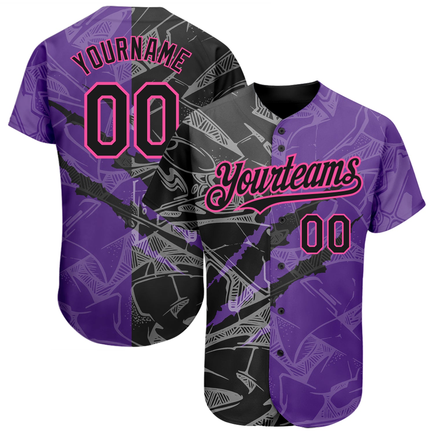 Cheap Custom Pink White-Black Authentic Baseball Jersey Free