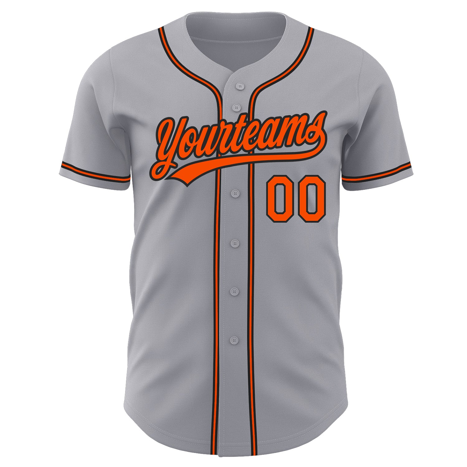 Custom Gray Orange-Black Baseball Jersey Men's Size:M