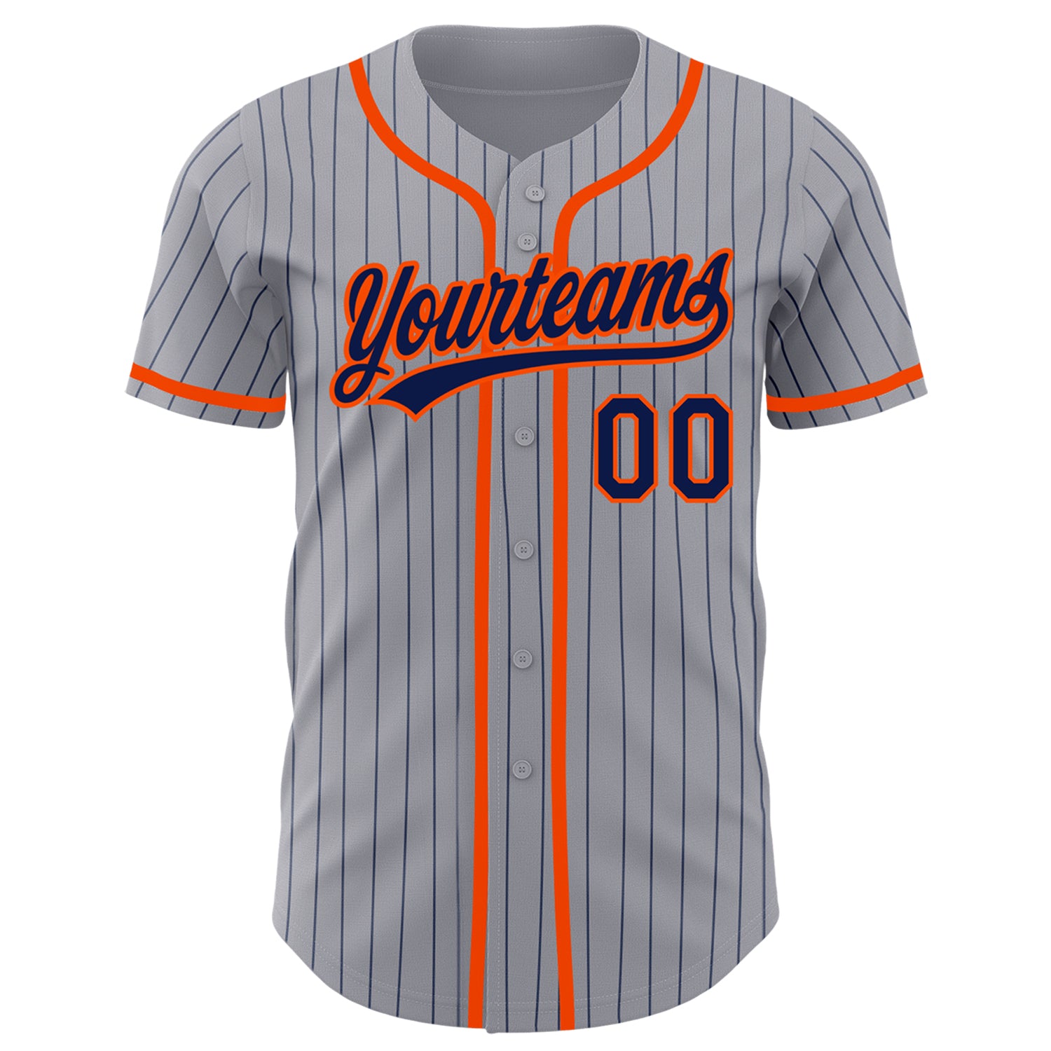 Custom Orange Navy-White Baseball Jersey