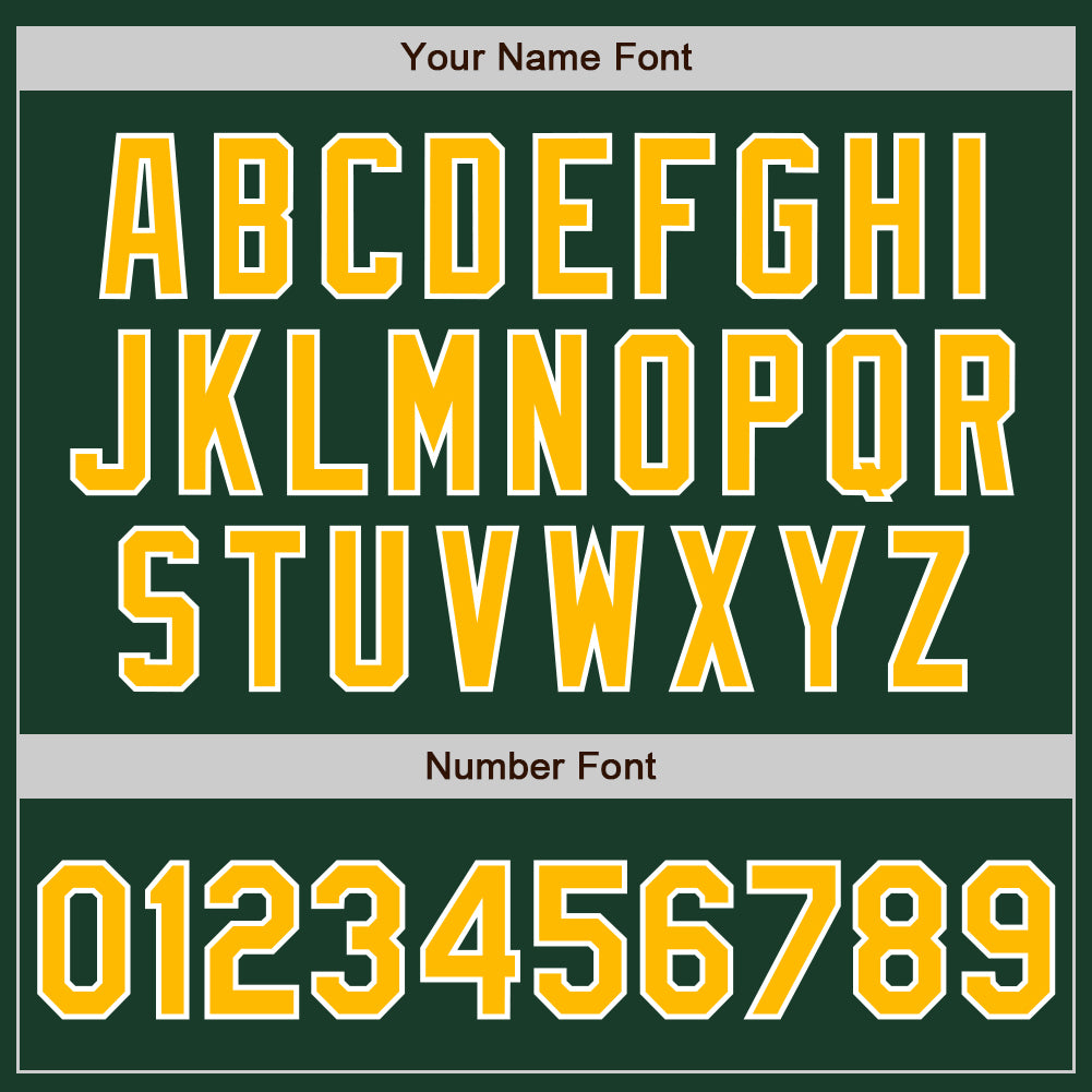 Custom Name Green Gold White Custom Name Baseball Jerseys Shirt