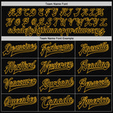 Custom Black Black-Gold Bomber Full-Snap Varsity Letterman Jacket