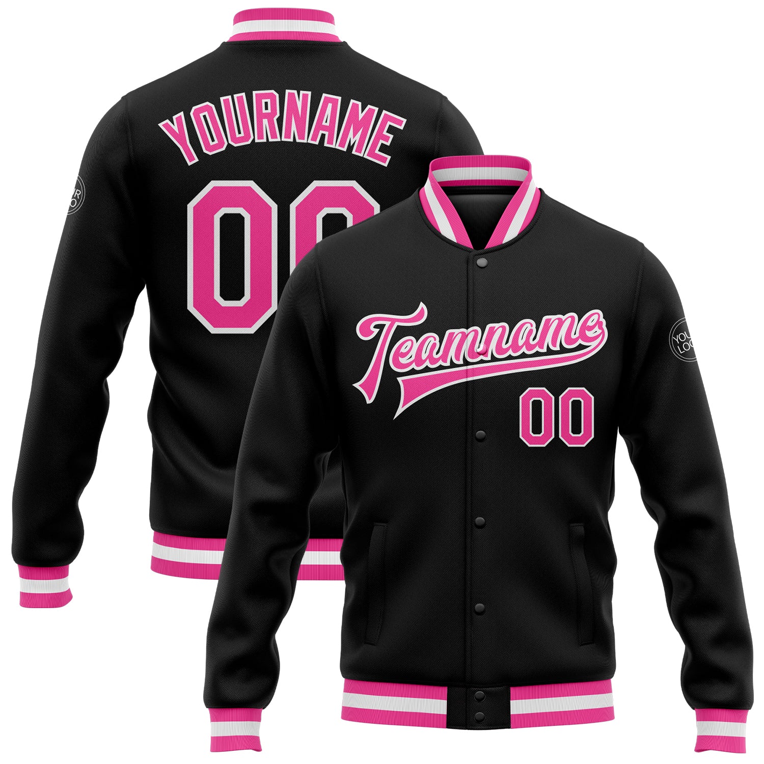 Pink black and white jacket best sale