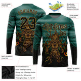 Custom 3D Pattern Halloween Trick Treat Horror Night Long Sleeve Performance T-Shirt