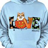 Love Halloween Dog Hoodie- Photo Personalized Pullover Hoodie  , Gift For Dog Lovers