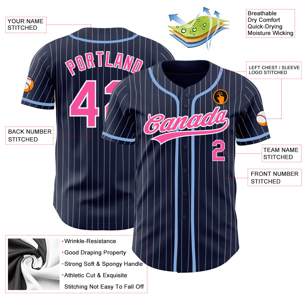 Custom Pink White-Black Authentic Baseball Jersey Discount