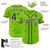 Custom White Neon Green-Black Authentic Two Tone Baseball Jersey