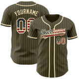 Custom Cream Pinstripe Baseball Jerseys, Baseball Uniforms For