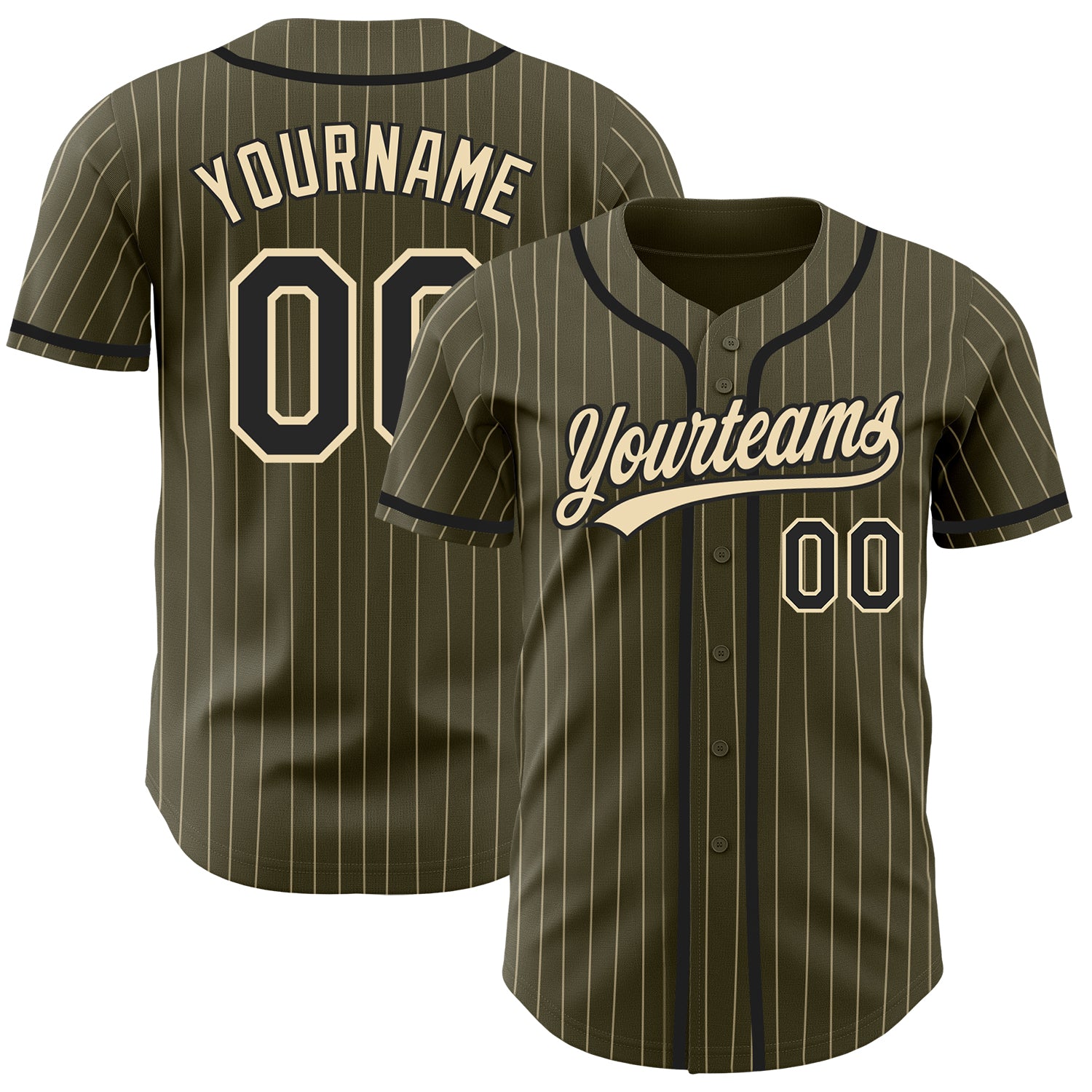 Custom Baseball Jersey Gold Black Pinstripe Black-White Authentic Youth Size:M