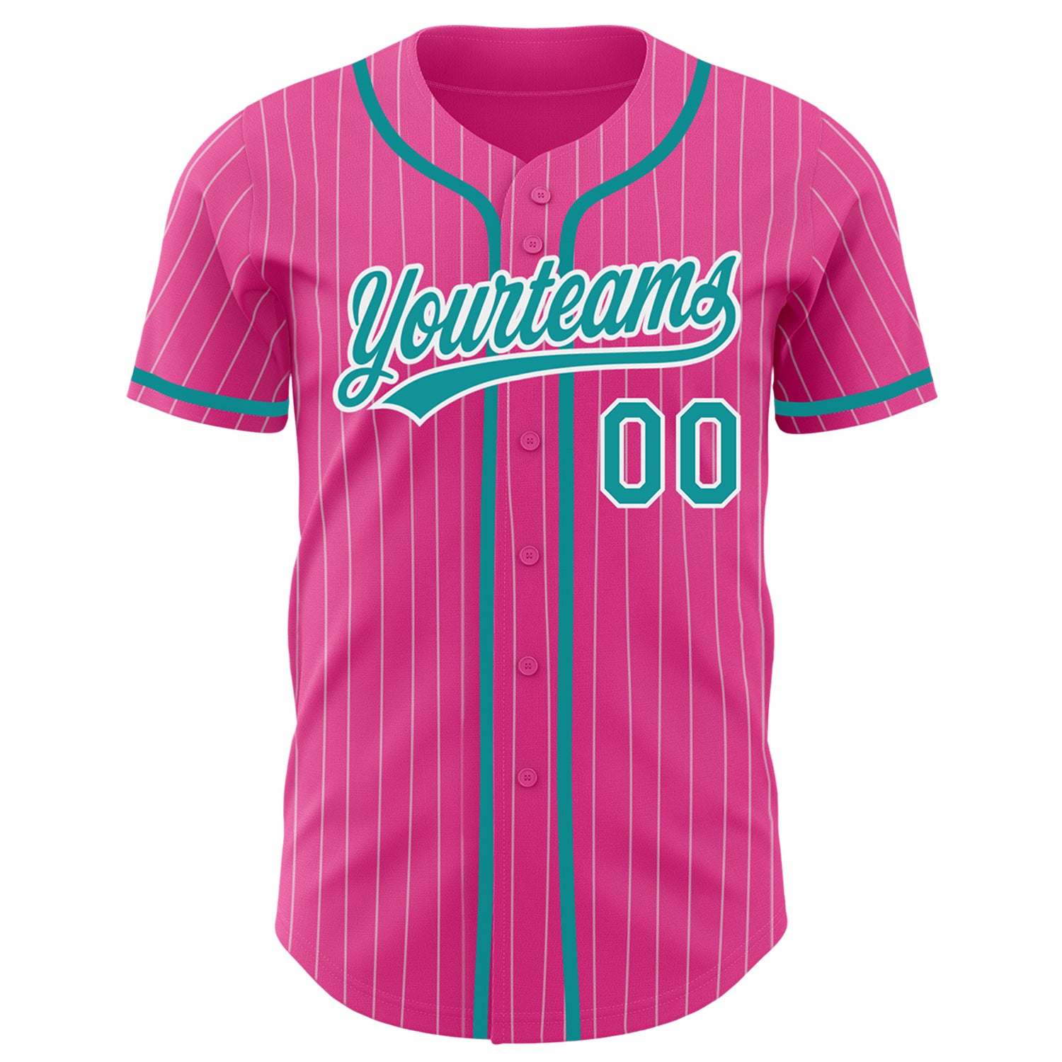 Custom Pinstripe Baseball Jersey Teal White Orange-White Authentic