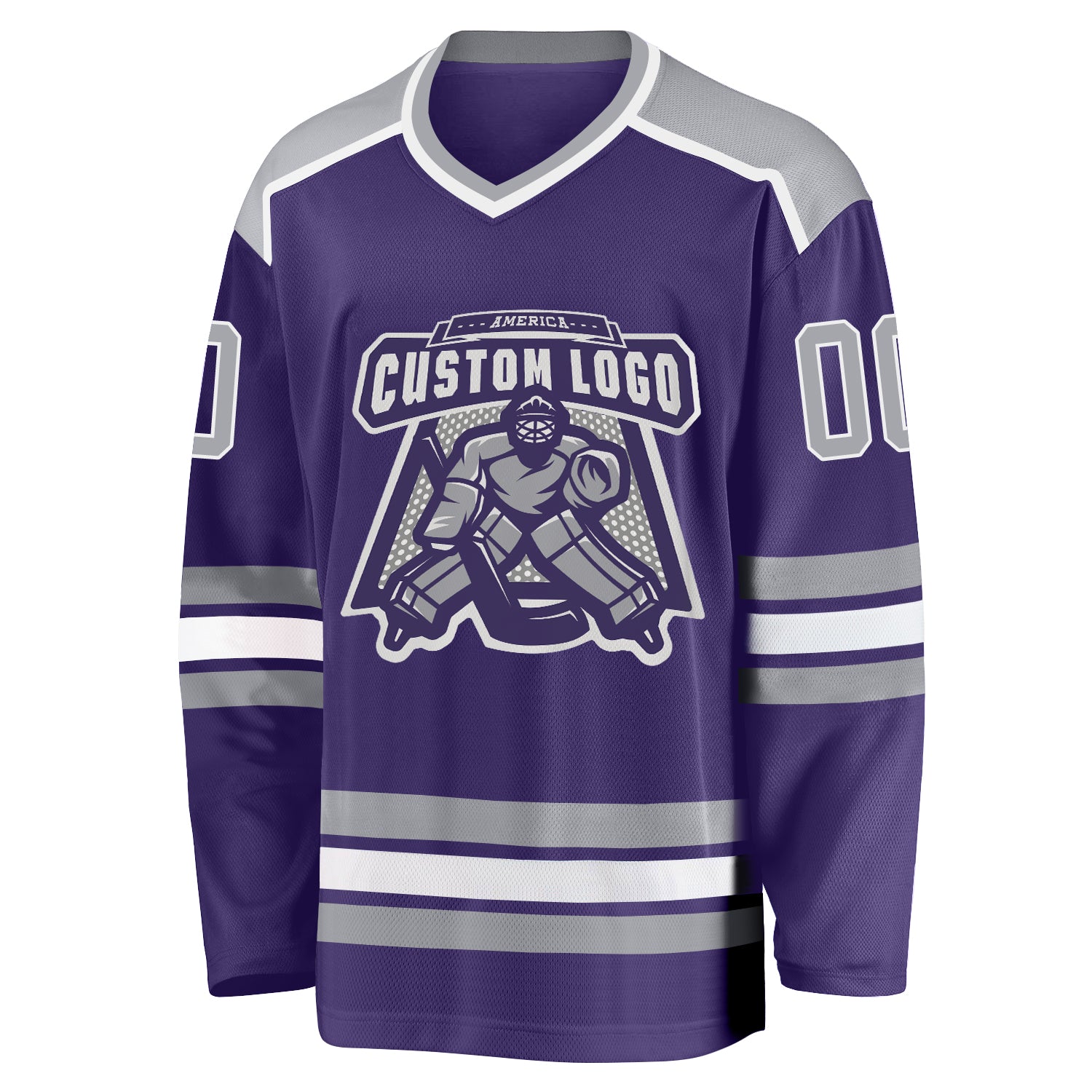 Custom Gray Orange-Purple Hockey Lace Neck Jersey Discount