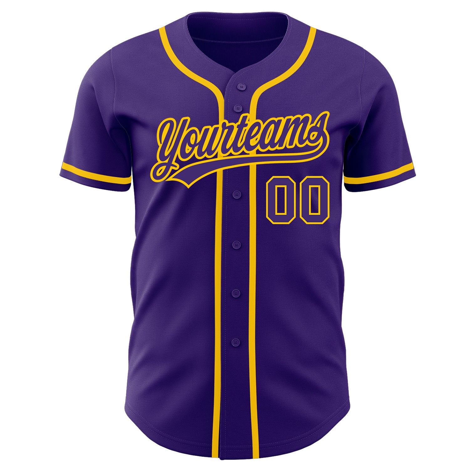 Custom Baseball Jersey Purple Yellow-Black Authentic Gradient Fashion Men's Size:L