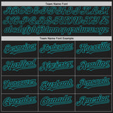 Custom Black Teal Authentic Raglan Sleeves Baseball Jersey