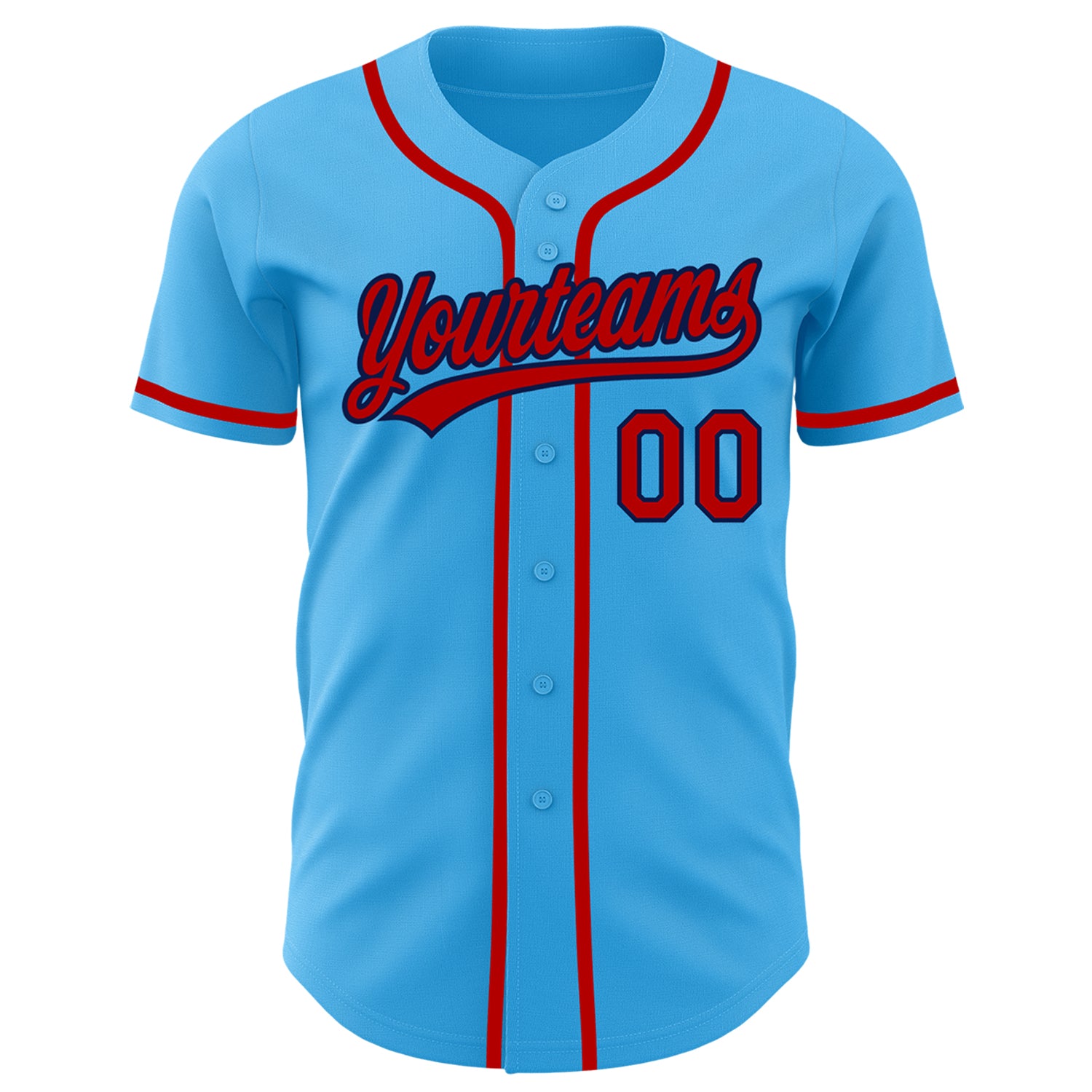 Custom Light Blue Navy-Teal Baseball Jersey