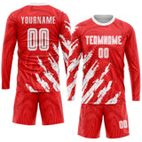 Custom Red White Sublimation Soccer Uniform Jersey