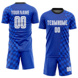 Custom Royal White-Gold Sublimation Soccer Uniform Jersey