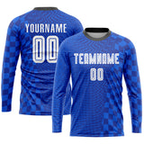 Custom Royal White-Gold Sublimation Soccer Uniform Jersey