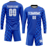 Custom Royal White-Gold Sublimation Soccer Uniform Jersey