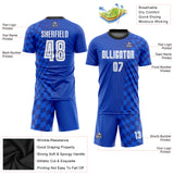 Custom Royal White-Gold Sublimation Soccer Uniform Jersey