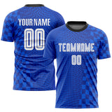 Custom Royal White-Gold Sublimation Soccer Uniform Jersey