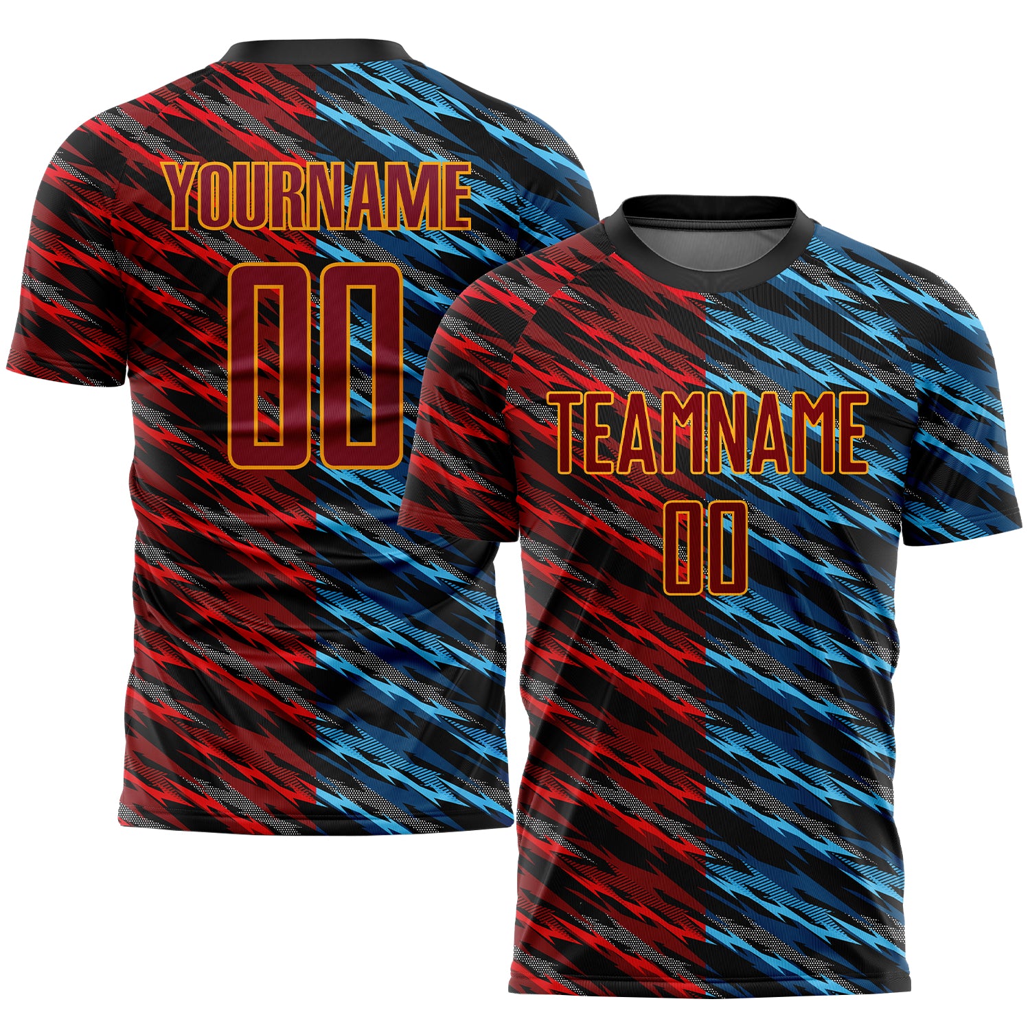 Custom Black Red-White Sublimation Soccer Uniform Jersey Discount