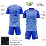 Custom Royal White-Light Blue Sublimation Soccer Uniform Jersey