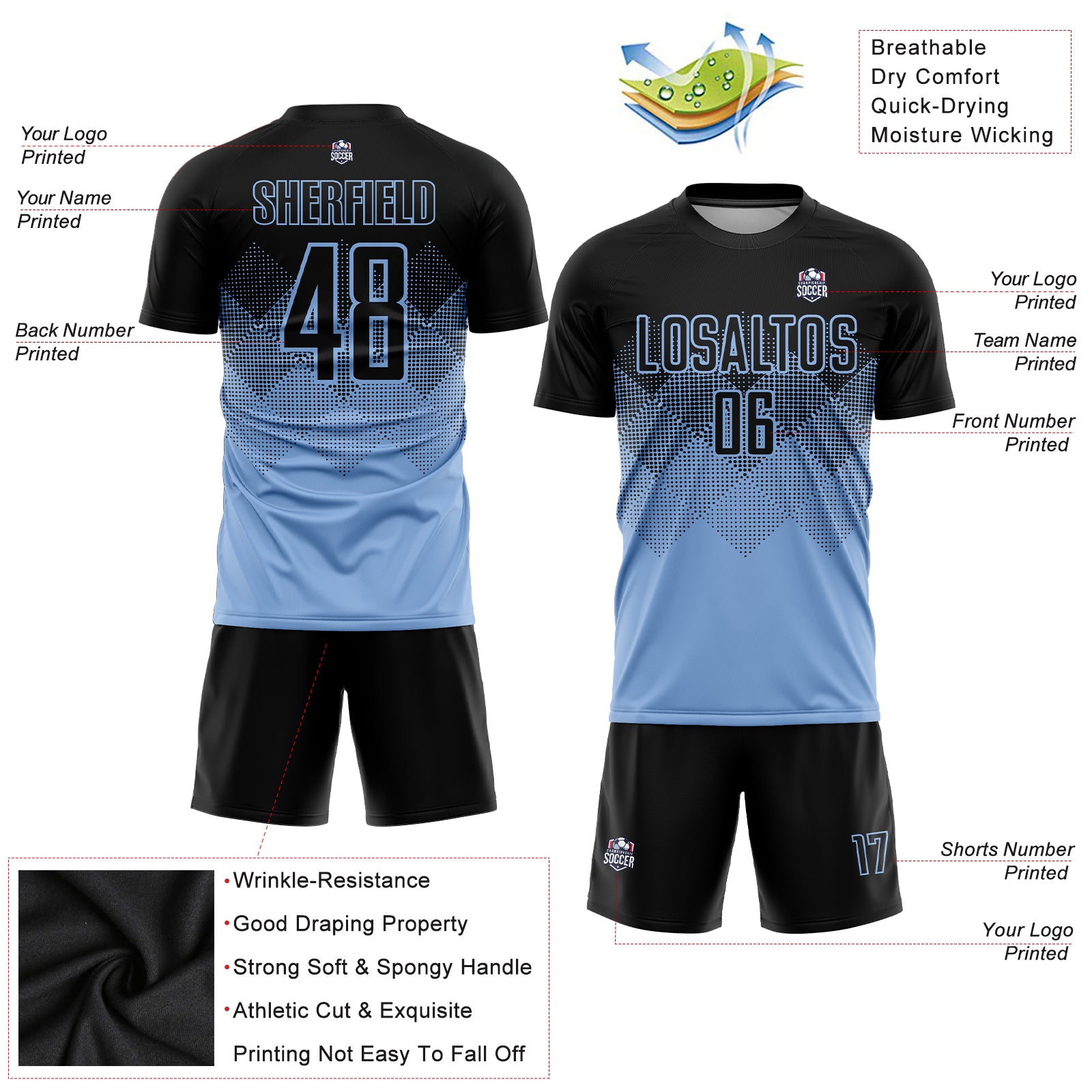 Custom Light Blue Pink-White Sublimation Soccer Uniform Jersey Sale – UKSN  INC