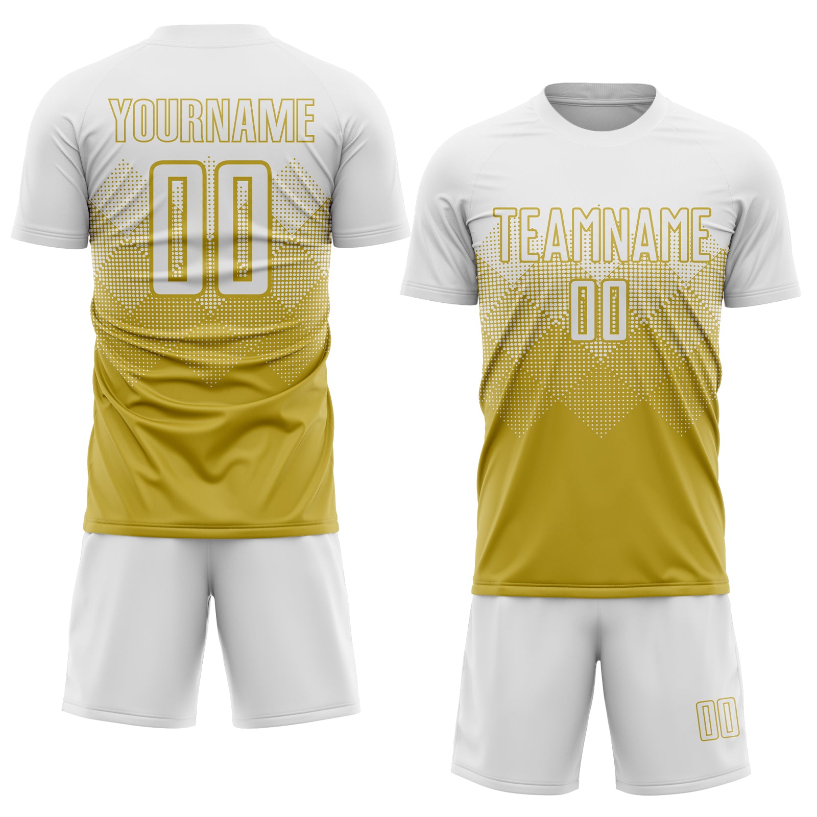 Custom Graffiti Pattern Purple White-Old Gold Sublimation Soccer Uniform  Jersey