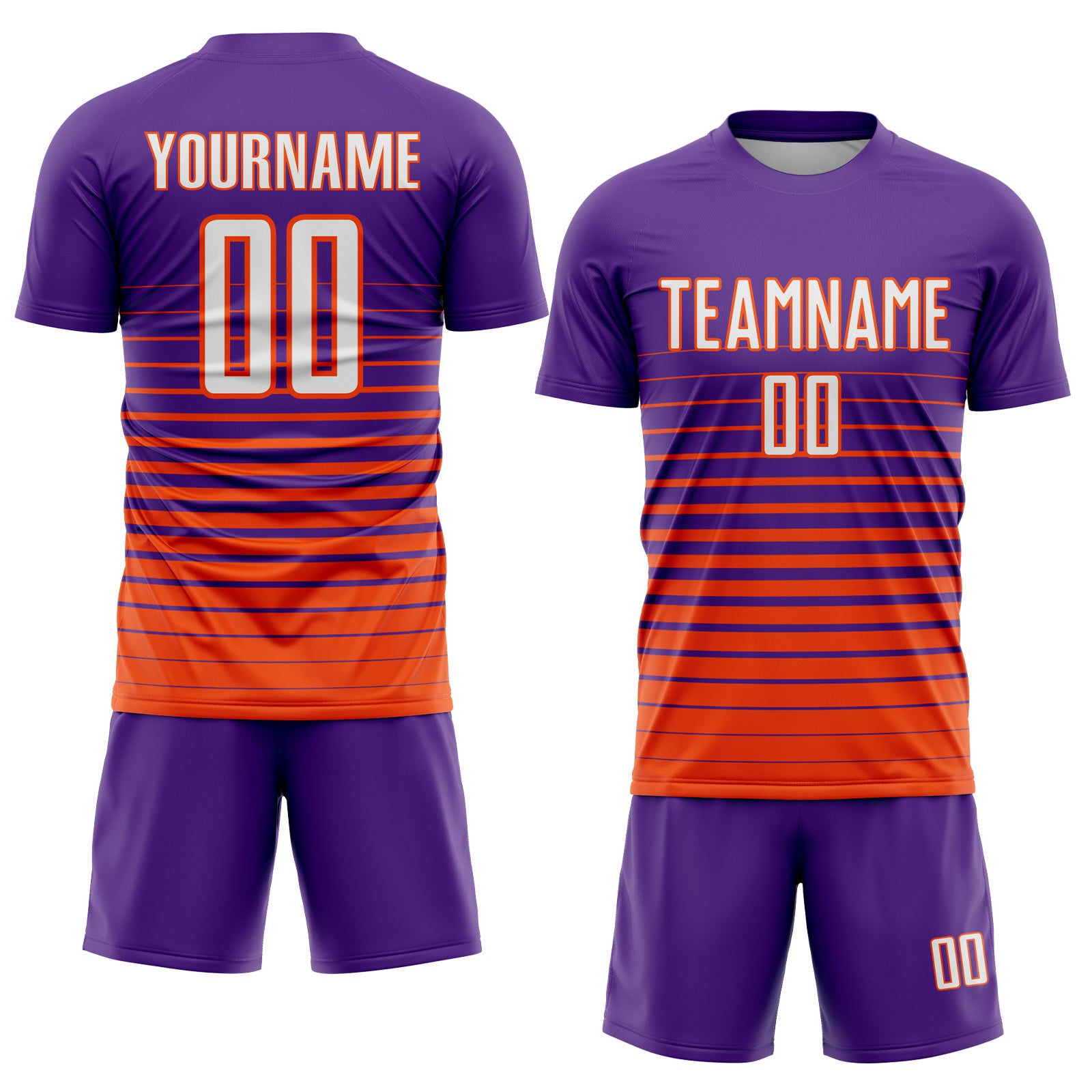 Cheap Custom Neon Green Purple-White Sublimation Soccer Uniform