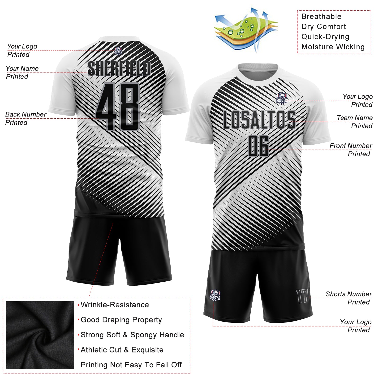 Cheap Custom Gray Black-Camo Sublimation Soccer Uniform Jersey Free  Shipping – CustomJerseysPro