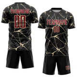 Custom Black Crimson-City Cream Sublimation Soccer Uniform Jersey