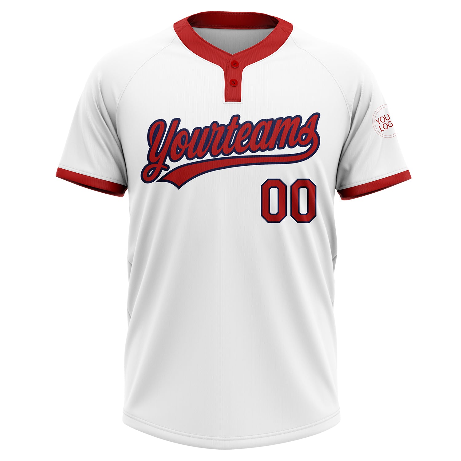 Custom Gray Red-Navy Baseball Jersey
