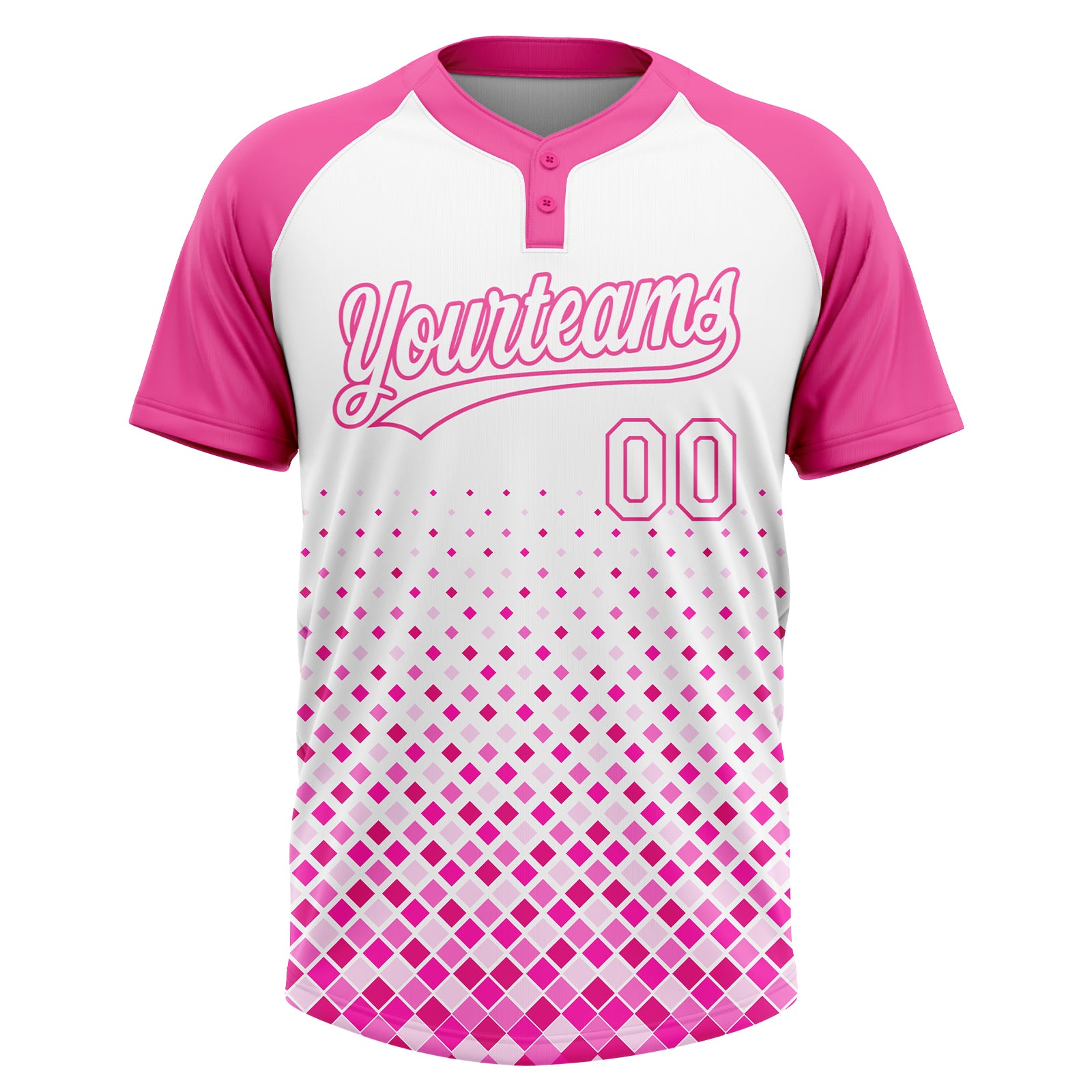 Custom Pink White Two-Button Unisex Softball Jersey Sale – UKSN INC