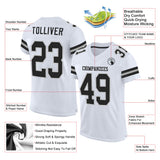 Custom White Black-Gray Mesh Authentic Football Jersey