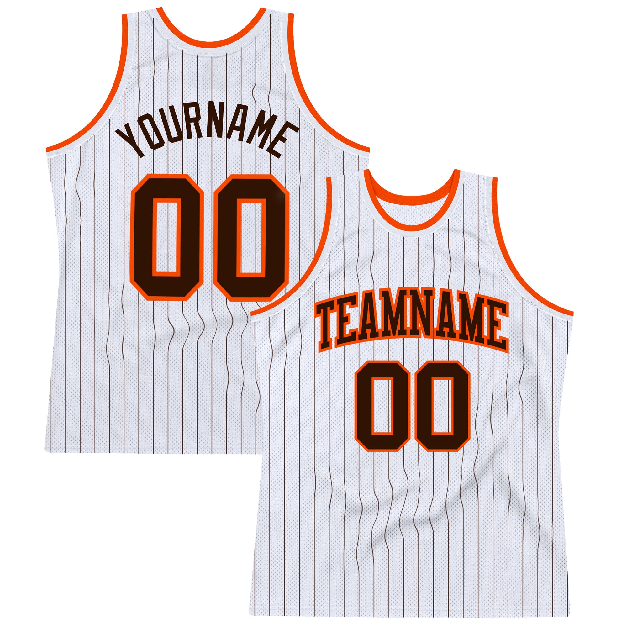 Custom Orange Black Pinstripe Black-White Authentic Throwback Basketball  Jersey Discount