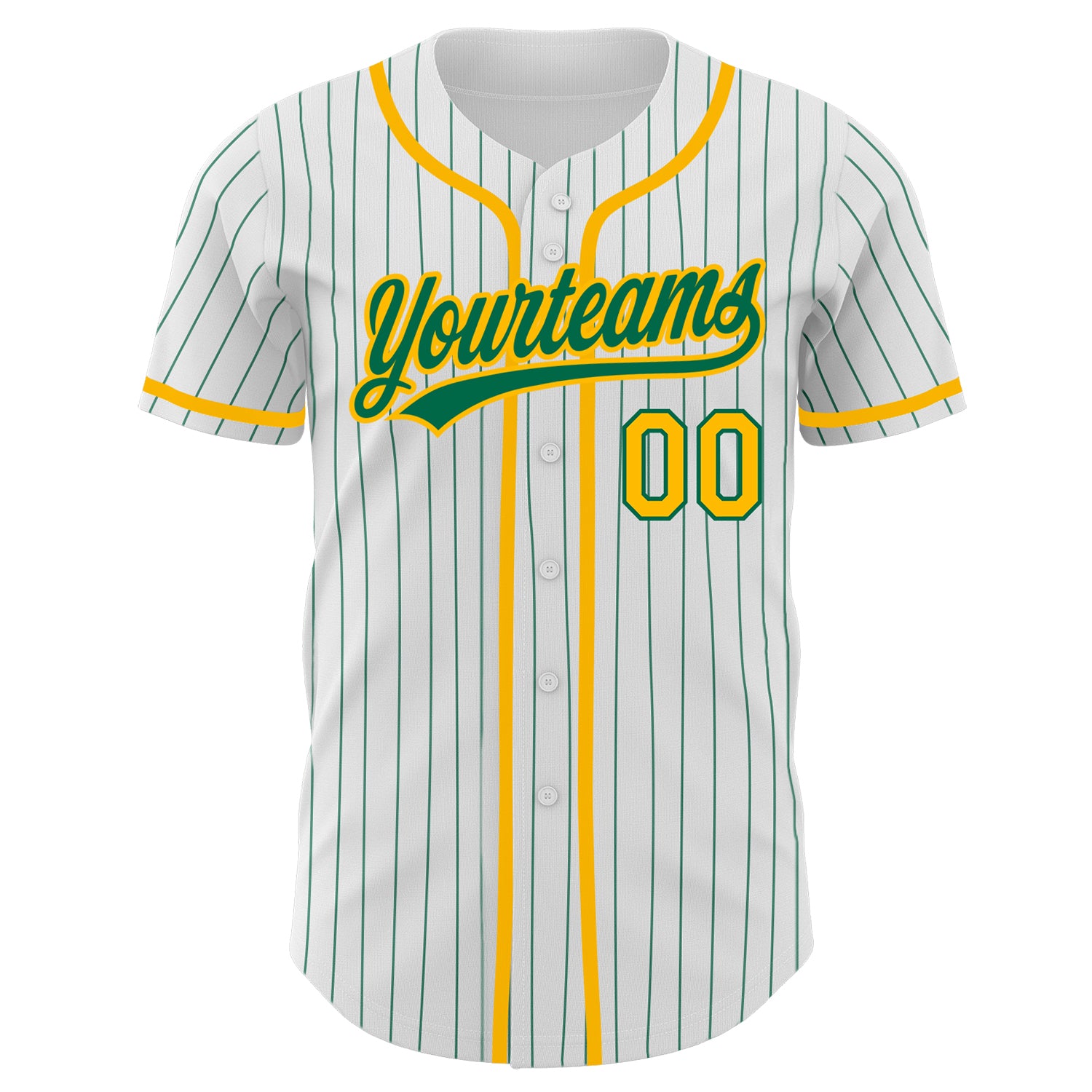 Custom Cream Green-Gold Authentic Baseball Jersey Discount