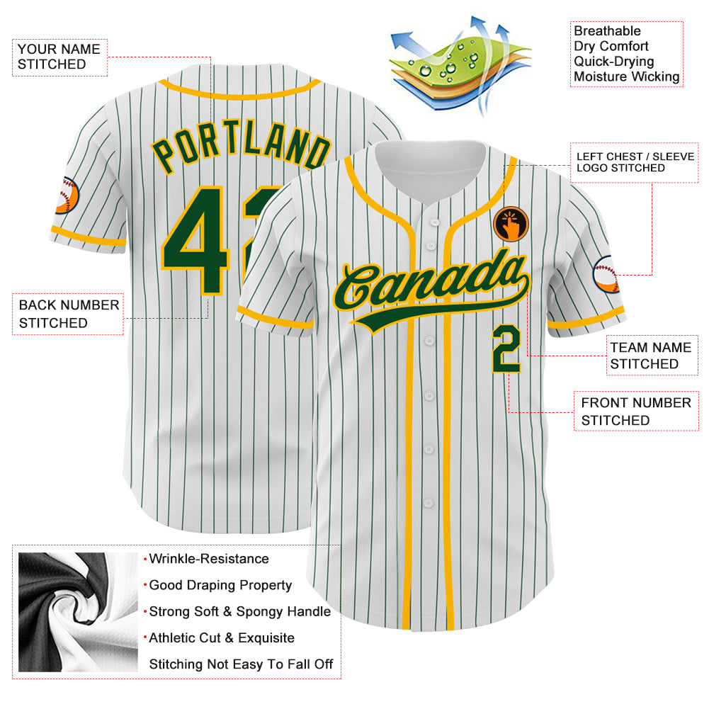 Custom Green Gray-White Authentic Baseball Jersey