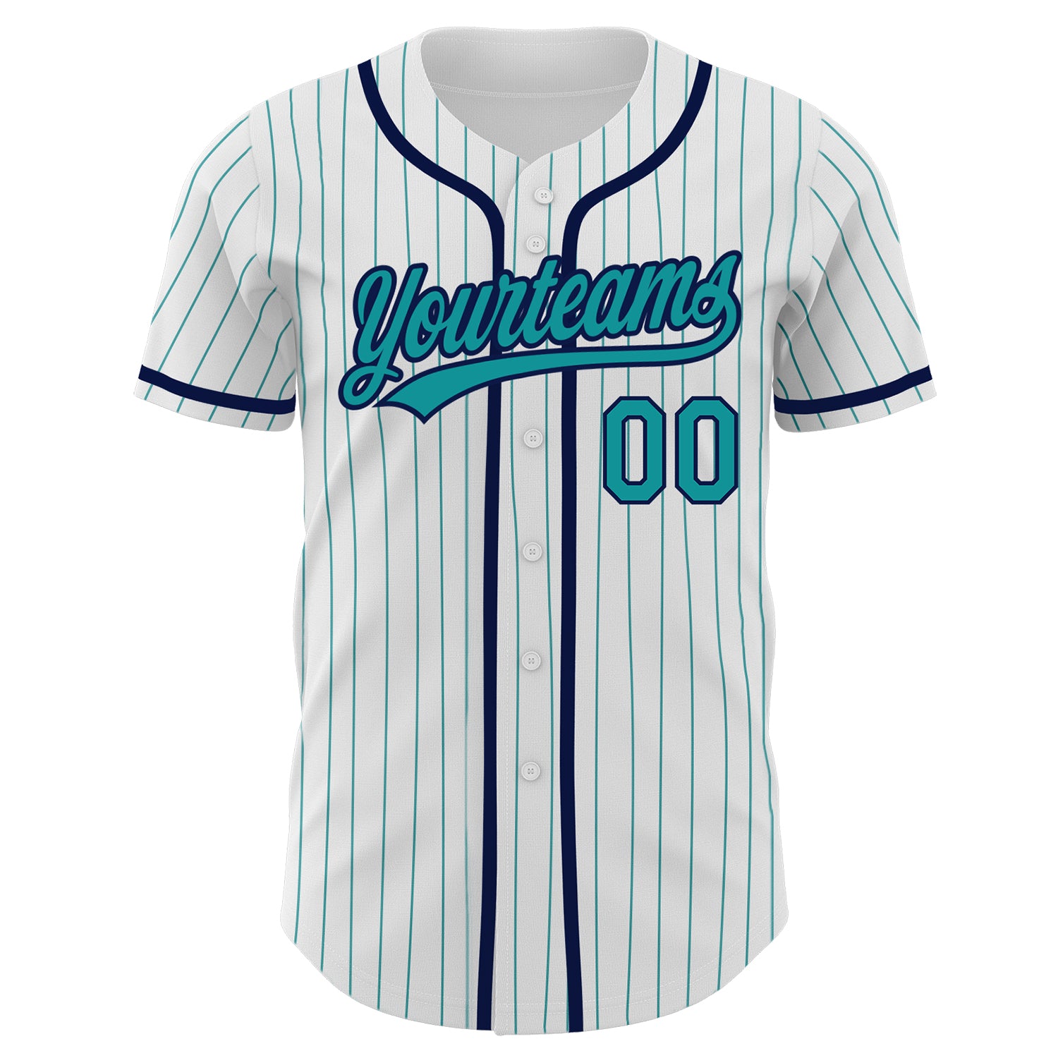 Custom Light Blue Red Pinstripe Red-Navy Authentic Baseball Jersey Discount